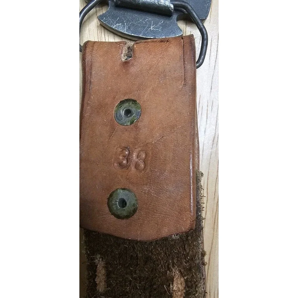 Vintage 1977 Sid Bell Originals Leather Belt Purtan Pewter Arrowhead Buckle 38